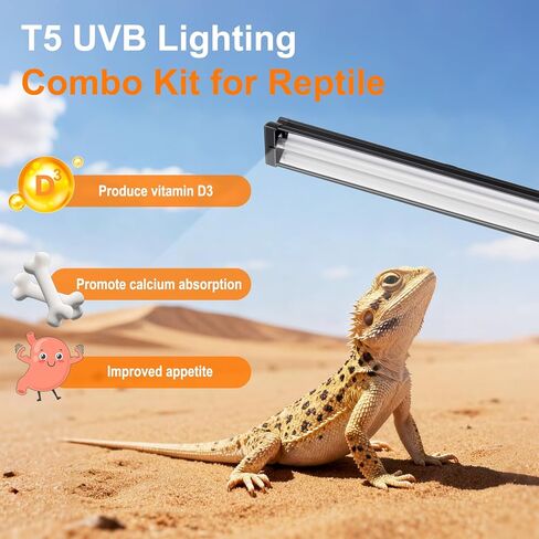 ضوء T5 UVB للزواحف، 10.0 8W HO UVA UVB للزواحف، أنبوب مصباح 12 بوصة للتنين الملتحي والسلحفاة والسحالي والزواحف والبرمائيات in Kuwait
