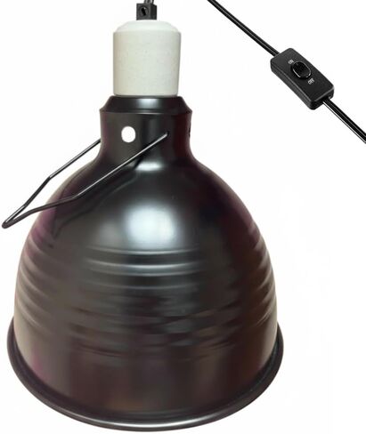 8.5 Inch Reptile Light Fixture,High Reflective Aluminum Shade, Ceramic E26 Socket with Independent Switch, Supports Up to 150W UVB/UVA/Basking Bulbs for Bearded Dragons, Turtles, Lizards & Terrariums in Saudi Arabia