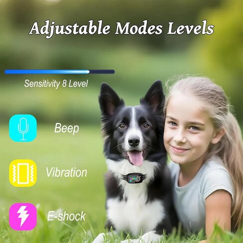 Dog Bark Collar for Large Medium Small Dogs, Stop Barking Training Collar with 8 Adjustable Sensitivities, Beep/Vibration/Shock Modes, Rechargeable Smart Shock Collar (Black) in Saudi Arabia