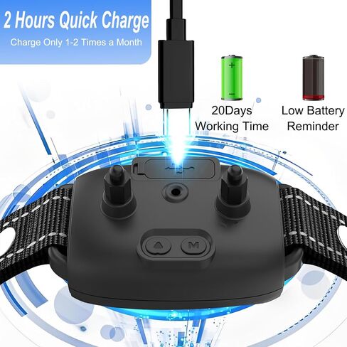 Dog Bark Collar for Large Medium Small Dogs, Stop Barking Training Collar with 8 Adjustable Sensitivities, Beep/Vibration/Shock Modes, Rechargeable Smart Shock Collar (Black) in Saudi Arabia