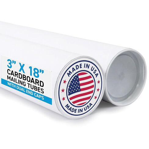 MagicWater Supply Mailing Tube 3 in x 18 in White - 10 Pack - for Shipping and Storage of Posters, Arts, Crafts, and Documents in Saudi Arabia