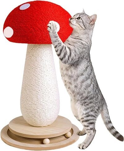 Wine Bottle Cat Scratching Post, Large 23.6-Inch Modern Cat Furniture with Sisal Rope & Hanging Ball, Interactive and Sturdy Scratching Tower for Indoor Cats in Saudi Arabia