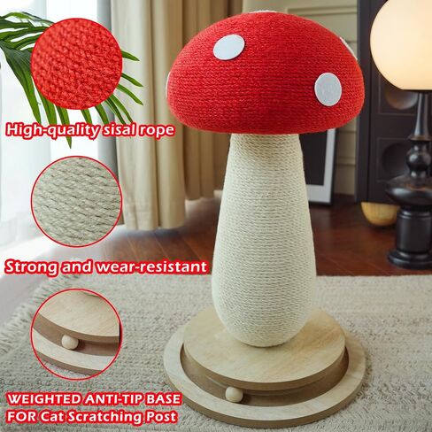 Wine Bottle Cat Scratching Post, Large 23.6-Inch Modern Cat Furniture with Sisal Rope & Hanging Ball, Interactive and Sturdy Scratching Tower for Indoor Cats in Saudi Arabia