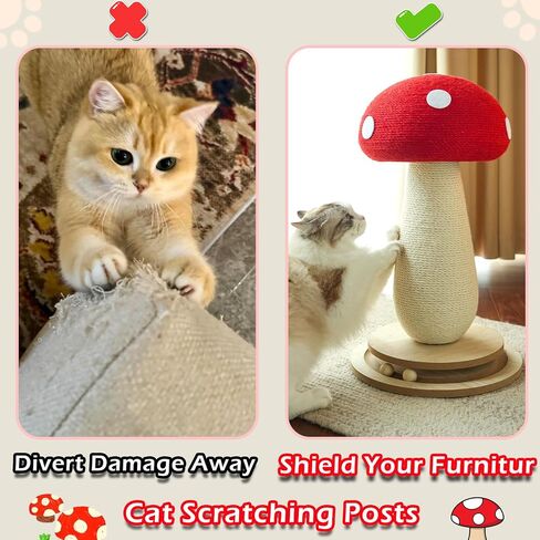 Wine Bottle Cat Scratching Post, Large 23.6-Inch Modern Cat Furniture with Sisal Rope & Hanging Ball, Interactive and Sturdy Scratching Tower for Indoor Cats in Saudi Arabia