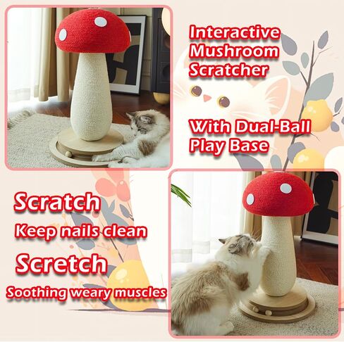 Wine Bottle Cat Scratching Post, Large 23.6-Inch Modern Cat Furniture with Sisal Rope & Hanging Ball, Interactive and Sturdy Scratching Tower for Indoor Cats in Saudi Arabia