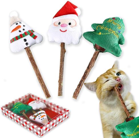 3 قطع من أعواد سيلفرفين، أعواد مضغ للقطط - ألعاب التسنين للقطط الصغيرة، ألعاب وهدايا عيد الميلاد للقطط in Kuwait