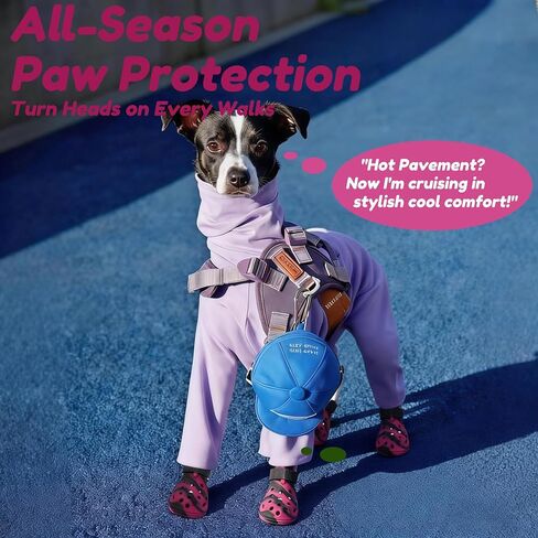 Dog Shoes for Hot Pavement and Snow, Silicone Dog Booties for Small Medium Large Dogs, Waterproof Paw Protectors- Non-Slip, Adjustable Straps, Dog Boots for Beach/Rain/Hiking (Black Pink, L) in Saudi Arabia