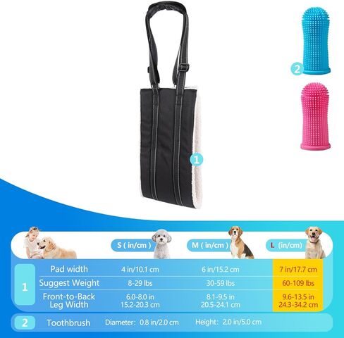 كلب كبير قابل للتعديل رفع تسخير حبال رفع الدعم للأرجل الخلفية الضعيفة دعم الساق الخلفية الناعمة للكلاب المصابة الكبيرة Sling-L + فرشاة أسنان الحيوانات الأليفة in Kuwait