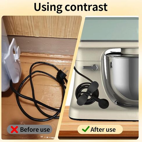 Generic 4PCS Cord Organizer for Appliances, Black Silicone Cord Winder, Cord Holder, Cord Wrapper for Appliances, Stick on Pressure Cooker, Mixer, Blender, Coffee Maker, Air Fryer in Saudi Arabia