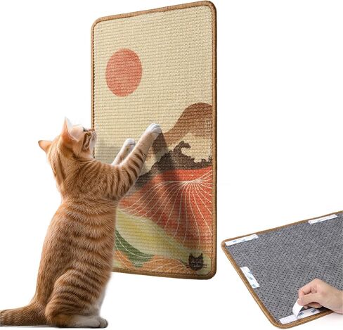 ملصق الخدش للسيدات من The Cat - وسادات خدش الحائط - طباعة فنية لبساط الخدش للقطط الداخلية - الأثاث والأريكة وواقي السجاد - خدوش السيزال المثبتة على الحائط أو الأرضية (الجبل) in Kuwait
