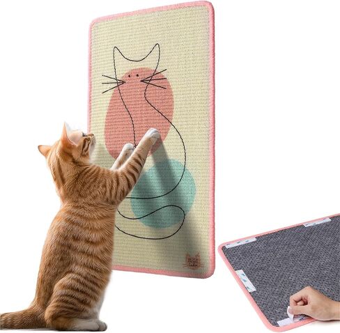 ملصق الخدش للسيدات من The Cat - وسادات خدش الحائط - طباعة فنية لبساط الخدش للقطط الداخلية - الأثاث والأريكة وواقي السجاد - خدوش السيزال المثبتة على الحائط أو الأرضية (الجبل) in Kuwait