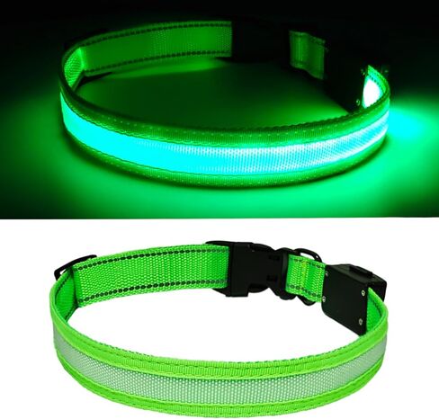 LED Dog Collar Light Up with 2025 Bright Beads & 300mAh Battery, Type-C Rechargeable Waterproof Dog Collar, 3 Flash Mode 15H for Night Safety, Adjustable Nylon Glow Collar for Small Medium Large Dogs in Kuwait