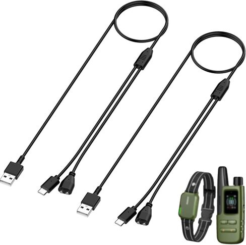 قطعتان من شاحن طوق الصدمات للكلاب، طوق تدريب Jugbow/Delupet/Yawpet، 2 في 1 USB C وكابل شحن مغناطيسي لطوق الكلب وجهاز التحكم عن بعد in Kuwait