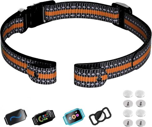 Aikko Collar Replacement Strap for Most of GPS Dog Shock Collar, Reflective Nylon Adjustable E Collar Band, Fits All Breeds Sizes and Most Shock Collar Systems with Secure Buckle, Orange in Saudi Arabia