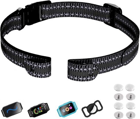 Aikko Collar Replacement Strap for Most of GPS Dog Shock Collar, Reflective Nylon Adjustable E Collar Band, Fits All Breeds Sizes and Most Shock Collar Systems with Secure Buckle, Orange in Saudi Arabia