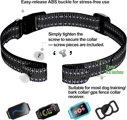 Aikko Collar Replacement Strap for Most of GPS Dog Shock Collar, Reflective Nylon Adjustable E Collar Band, Fits All Breeds Sizes and Most Shock Collar Systems with Secure Buckle, Orange in Saudi Arabia