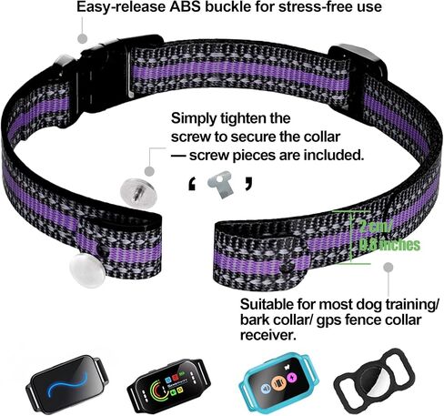 Aikko Collar Replacement Strap for Most of GPS Dog Shock Collar, Reflective Nylon Adjustable E Collar Band, Fits All Breeds Sizes and Most Shock Collar Systems with Secure Buckle, Orange in Saudi Arabia