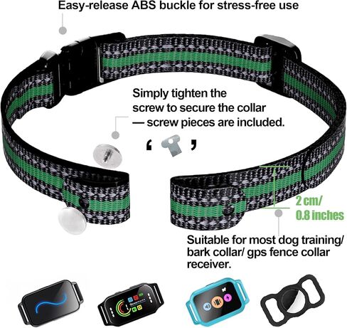 Aikko Collar Replacement Strap for Most of GPS Dog Shock Collar, Reflective Nylon Adjustable E Collar Band, Fits All Breeds Sizes and Most Shock Collar Systems with Secure Buckle, Orange in Saudi Arabia