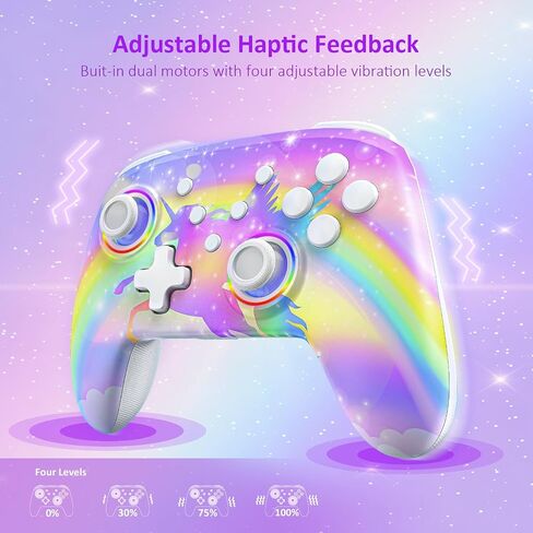 NexiGo Wireless Controller (No Deadzone) for Switch 2 and Switch, Bluetooth Controllers for Nintendo Switch with Vibration, Motion, Turbo and LED Light (Pink Unicorn) in Saudi Arabia