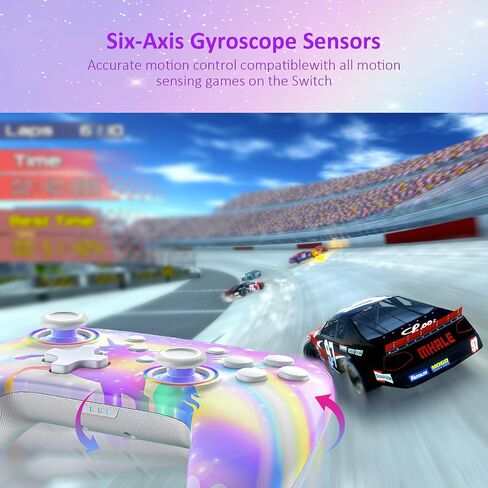 NexiGo Wireless Controller (No Deadzone) for Switch 2 and Switch, Bluetooth Controllers for Nintendo Switch with Vibration, Motion, Turbo and LED Light (Pink Unicorn) in Saudi Arabia