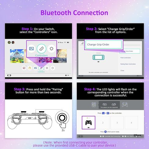NexiGo Wireless Controller (No Deadzone) for Switch 2 and Switch, Bluetooth Controllers for Nintendo Switch with Vibration, Motion, Turbo and LED Light (Pink Unicorn) in Saudi Arabia