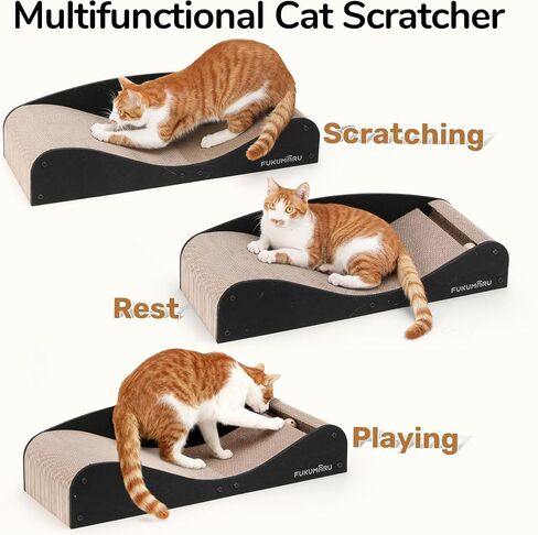 FUKUMARU Cardboard Cat Scratcher Bed, Extra Large 29.1 Inch Cat Scratch Pad in Saudi Arabia