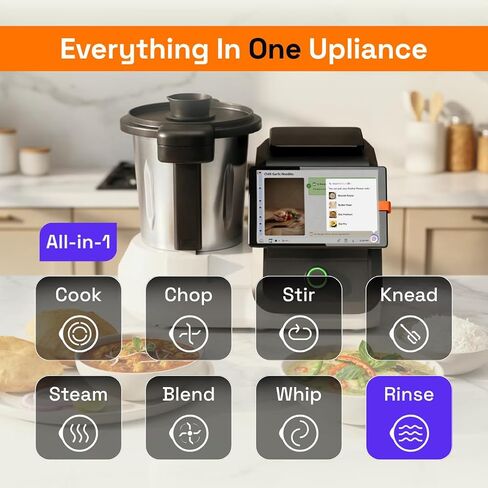 upliance AI Cooking Assistant | 750+ Recipes | AI Powered | 12 Modes | Weighing Scale | App & WiFi | 220-204V | Use with Transformer in USA in Saudi Arabia