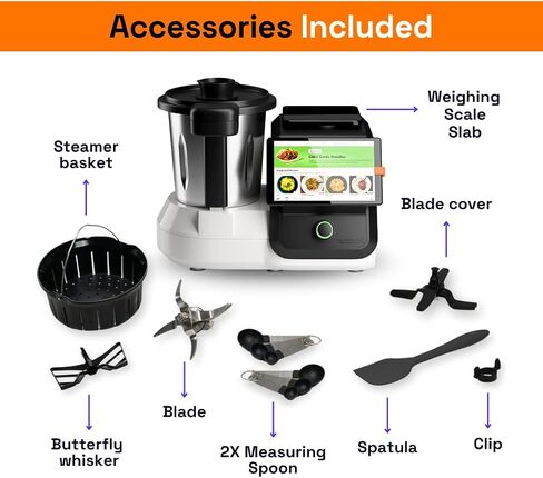 upliance AI Cooking Assistant | 750+ Recipes | AI Powered | 12 Modes | Weighing Scale | App & WiFi | 220-204V | Use with Transformer in USA in Saudi Arabia