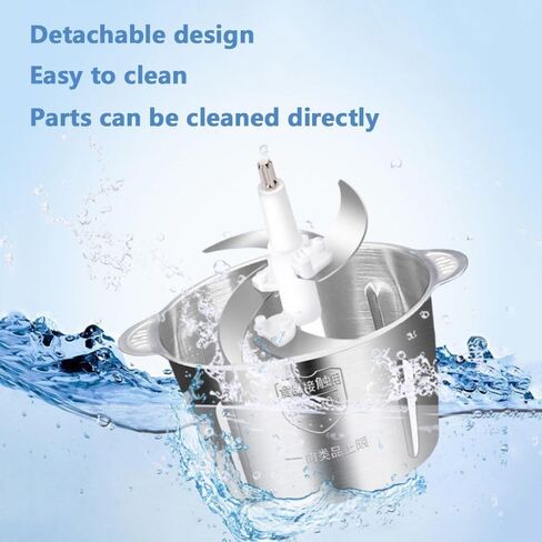 محضر طعام، مفرمة طعام كهربائية، تمزيق سريع للحوم والخضروات والفواكه والمكسرات، مفرمة طعام كهربائية مع 4 شفرات حادة كبيرة للحوم، زر مطور وحماية ذكية من الحرارة الزائدة (3 لتر) in Kuwait