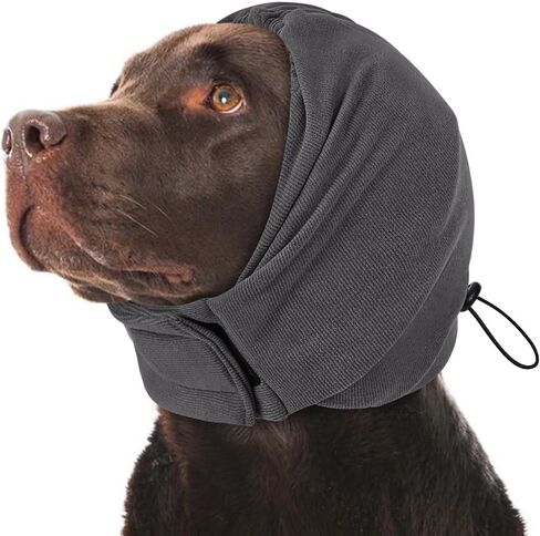 KOESON Dog Calming Hoodie, No Shake Ear Wrap for Dogs Hematoma, Anxiety Relief Dog Head Muffs for Noise Protection, Grooming, Drying, Fireworks & Thunder, Soft Neck Warmer & Ear Cover for Dogs & Cats in Kuwait