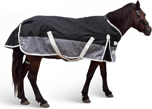 1200D Water Resistant Turnout Blanket for Mini Horse, Pony, Donkey & Llama - 220g Filled Lightweight Winter Horse Rug - for Young Horse, Alpaca, Small Equine (55‘’) in Saudi Arabia