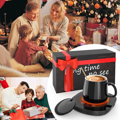 Coffee Mug Warmer, Cup Warmer for Desk with Auto Shut Off, 2 Temp Settings & 1-12H Timer, Coffee Heater Smart Electric Beverage Coffee Cup Warmer, Warmer for Tea, Water, Milk and Coco - Black in Saudi Arabia