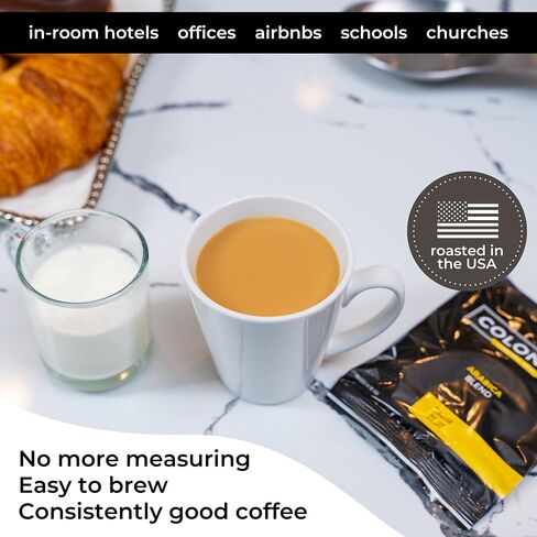 Colonial Coffee Ground Coffee Filter Portion Packs, 2 Ounce (Pack of 40), 100% Arabica Breakfast Blend Medium Roast, Gourmet Bulk Packets for 10-12 Cup Drip Maker in Saudi Arabia