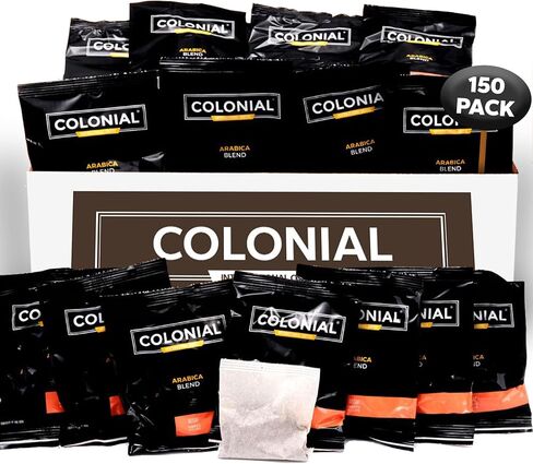 Colonial Coffee Ground Coffee Filter Portion Packs, 2 Ounce (Pack of 40), 100% Arabica Breakfast Blend Medium Roast, Gourmet Bulk Packets for 10-12 Cup Drip Maker in Saudi Arabia