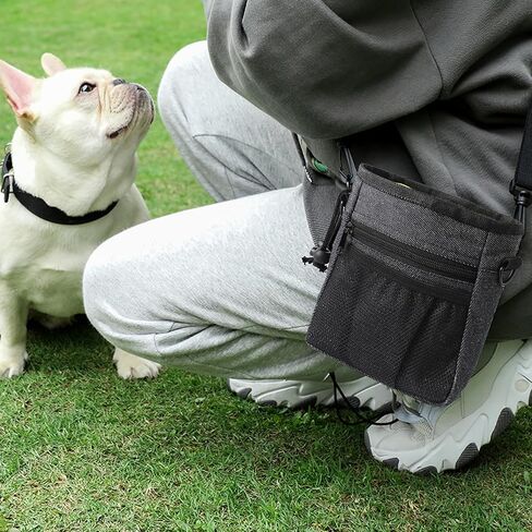 Premium Dog Treat Bags Training Pouch – Versatile Dog Walking Bag & Dog Training Kit with Multiple Carrying Options, Stylish Black and Jeans Design for Easy Pet Training in Saudi Arabia