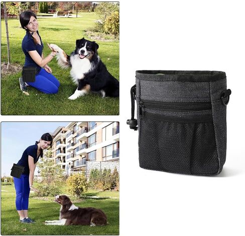Premium Dog Treat Bags Training Pouch – Versatile Dog Walking Bag & Dog Training Kit with Multiple Carrying Options, Stylish Black and Jeans Design for Easy Pet Training in Saudi Arabia