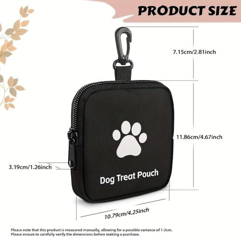 Dog Training Treat Pouch Pocket, Hands Free Pet Puppy Treat Bag, Small Fanny Zipper Pack Holder with Carabiner Closure Snack Pouch for Puppy Walking & Training Leash and Outdoor in Saudi Arabia