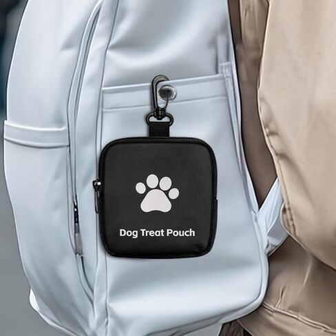 Dog Training Treat Pouch Pocket, Hands Free Pet Puppy Treat Bag, Small Fanny Zipper Pack Holder with Carabiner Closure Snack Pouch for Puppy Walking & Training Leash and Outdoor in Saudi Arabia