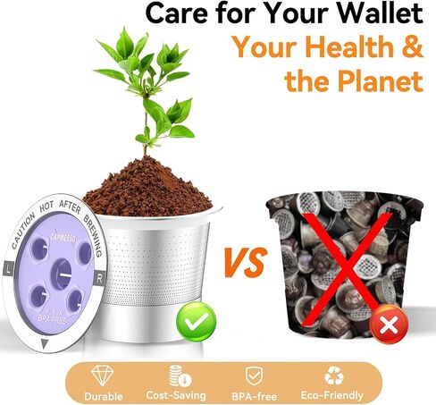 CAPMESSO Reusable K Cups for Keurig: 2025 Updated My K cup Metal Coffee Filter Refillable Coffee Pods with 5 Holes - for K Supreme/K Slim/K-Duo Gen2/K-Brew Chill with MultiStream Technology (2 Pack) in Saudi Arabia