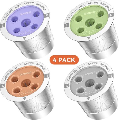 CAPMESSO Reusable K Cups for Keurig: 2025 Updated My K cup Metal Coffee Filter Refillable Coffee Pods with 5 Holes - for K Supreme/K Slim/K-Duo Gen2/K-Brew Chill with MultiStream Technology (2 Pack) in Saudi Arabia