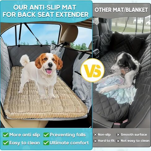 Backseat Pet Bed Mat, Dog Bed for Car Back Seat, Soft & Fuzzy Dog Seat Covers, Non-Slip Travel Pet Mat, Fit for Backseat Extenders and Trucks SUVs(Coffee, 60 * 137cm) in Saudi Arabia