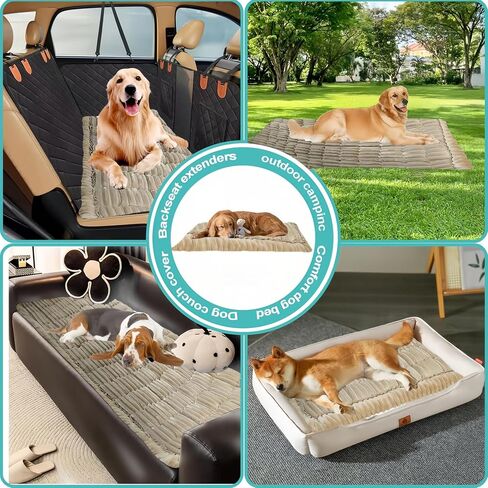 Backseat Pet Bed Mat, Dog Bed for Car Back Seat, Soft & Fuzzy Dog Seat Covers, Non-Slip Travel Pet Mat, Fit for Backseat Extenders and Trucks SUVs(Coffee, 60 * 137cm) in Saudi Arabia