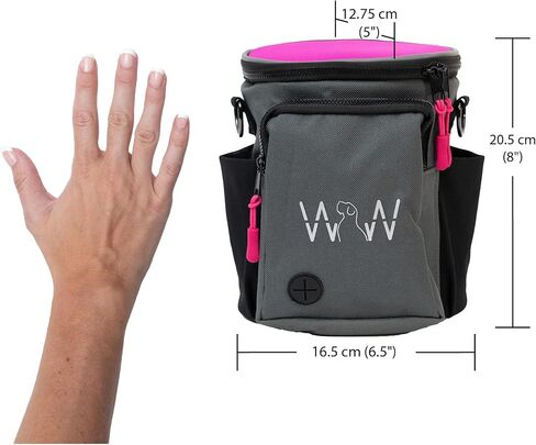 Quickdraw Treat Pouch – Compact Dog Training Bag with Reflective Trim, Built-in Poop Bag Dispenser, and Adjustable Waist Belt – Ideal for Walks, Hikes, and Training Sessions (Pink) in Saudi Arabia