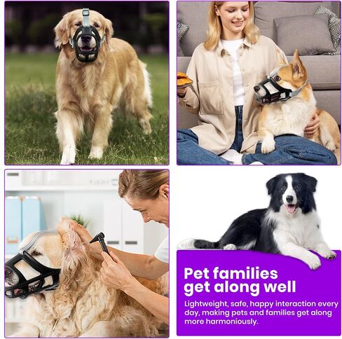 Dog Muzzle, Basket Muzzle for Small Medium Large Dogs, Lightweight Breathable Cage Mouth Cover Prevents Biting & Chewing, Allows Panting & Drinking, Ideal for Training Grooming & Vet Visits in Saudi Arabia
