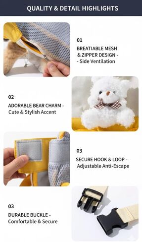Cat Backpack Carrier for Travel – Hands-Free Chest & Shoulder Pet Carrier, Portable Front-Facing Cat Bag for Vet Visits and Outdoor Training (Yellow,X-Large) in Saudi Arabia