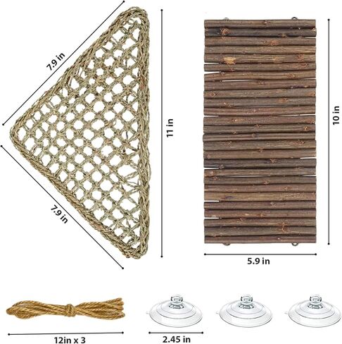 Leopard Gecko Tank Accessories, Habitat Decor with Reptile Hammock, Bendable Wooden Bridge for Bearded Dragon, Hermit Crab, Crested Gecko, Lizard, Chameleon, Snake in Saudi Arabia
