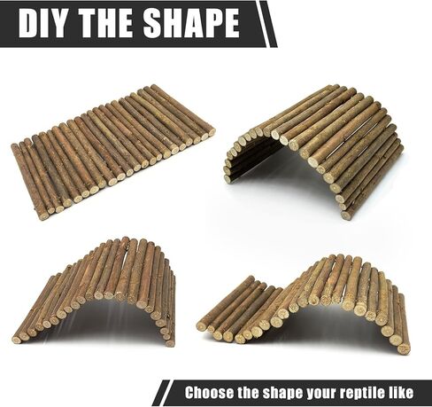Leopard Gecko Tank Accessories, Habitat Decor with Reptile Hammock, Bendable Wooden Bridge for Bearded Dragon, Hermit Crab, Crested Gecko, Lizard, Chameleon, Snake in Saudi Arabia