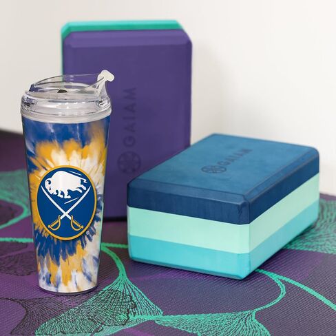 Rico Industries NHL Hockey Chicago Blackhawks Team Color Tie Dye 24oz Metallic Acrylic Tumbler with Hinged Lid, Officially Licensed Double Wall Tumbler with Straw in Saudi Arabia