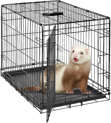 GarveeLife Rabbit Cage, Portable Rabbit Carriers with Slide Out Tray, Top & Front Door, Folding Small Critter Carriers Cage for Bunny, Ferret, Chinchilla, Cat, Rat (24Inch) in Saudi Arabia