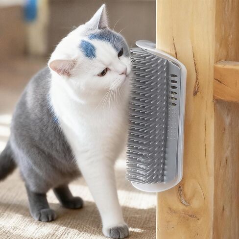Softer Self Groomer brushes, Cat Corner Groomer brushes, Self Grooming Cat Brush for Long & Short Fur Kitten Cats Dogs（grey） in Saudi Arabia